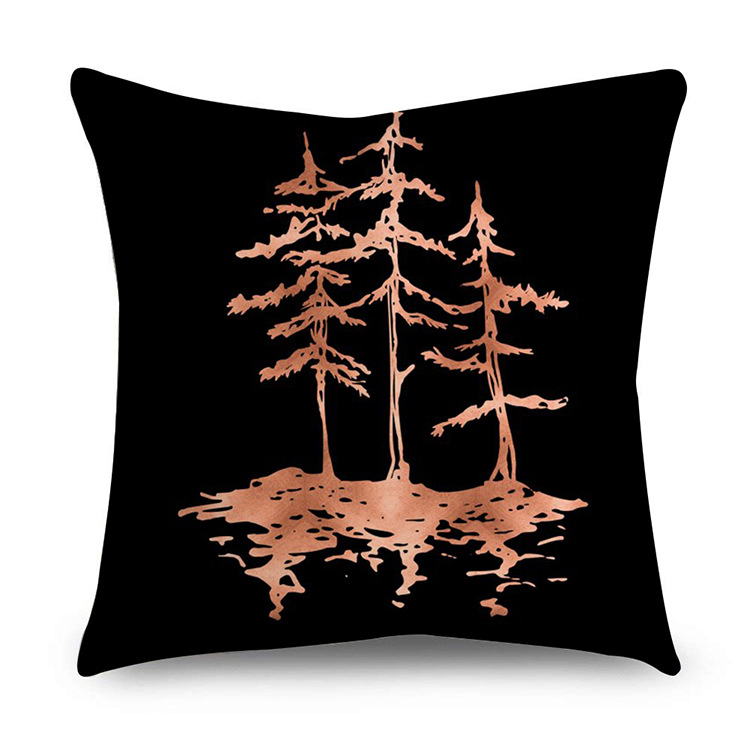 Rose Gold Polyester Pillow Cover Black Gold Element Cushion Throw Pillowcase - Image 19