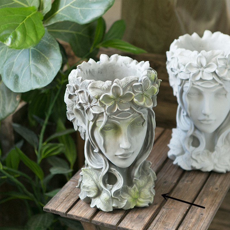 Goddess Figurine Art Resin Plant Flower Pot - Image 5
