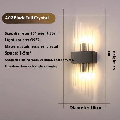 Crystal Wall Lamp Living Room Background Wall Stairs Aisle Light - Image 12