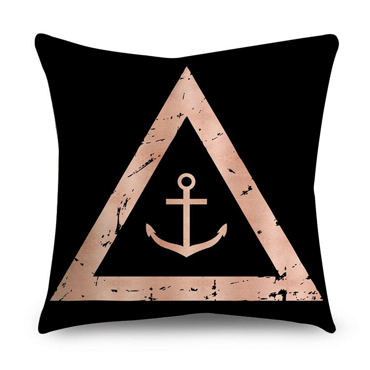 Rose Gold Polyester Pillow Cover Black Gold Element Cushion Throw Pillowcase - Image 3