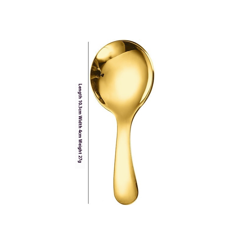 Stainless Steel Short Handle Round Head Shell Spoon Fork - Image 2