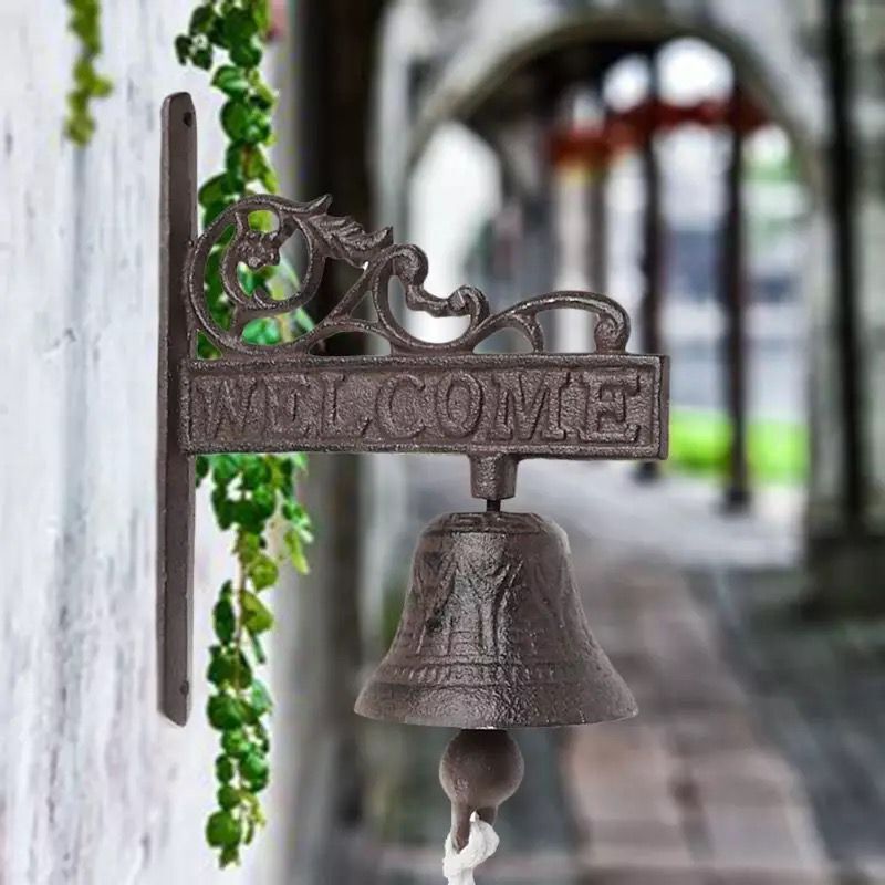 Retro Wall-mounted Cast Iron Dinner Clock Metal Doorbell