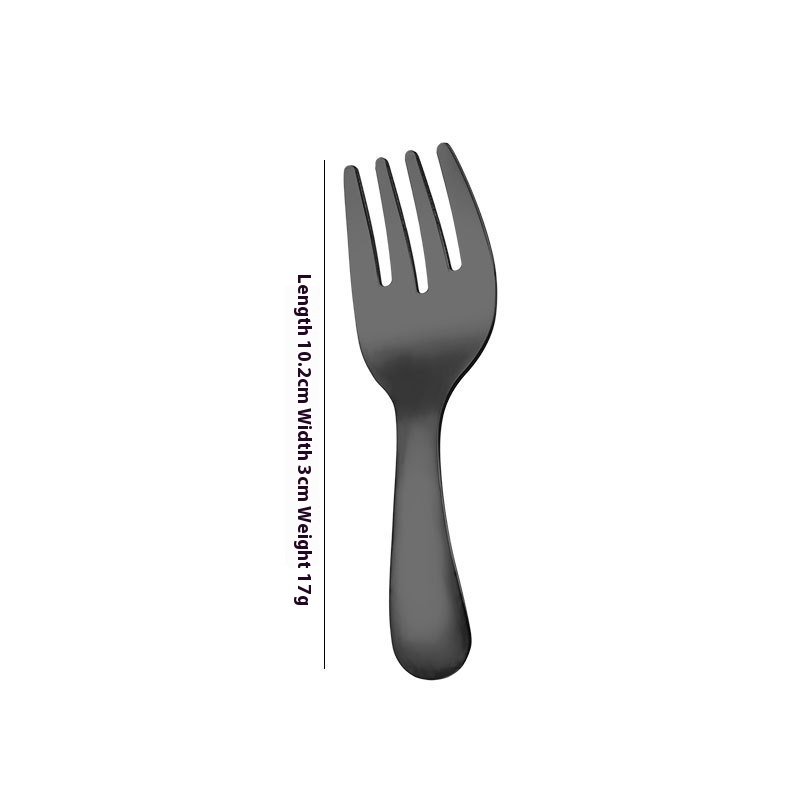 Stainless Steel Short Handle Round Head Shell Spoon Fork - Image 10