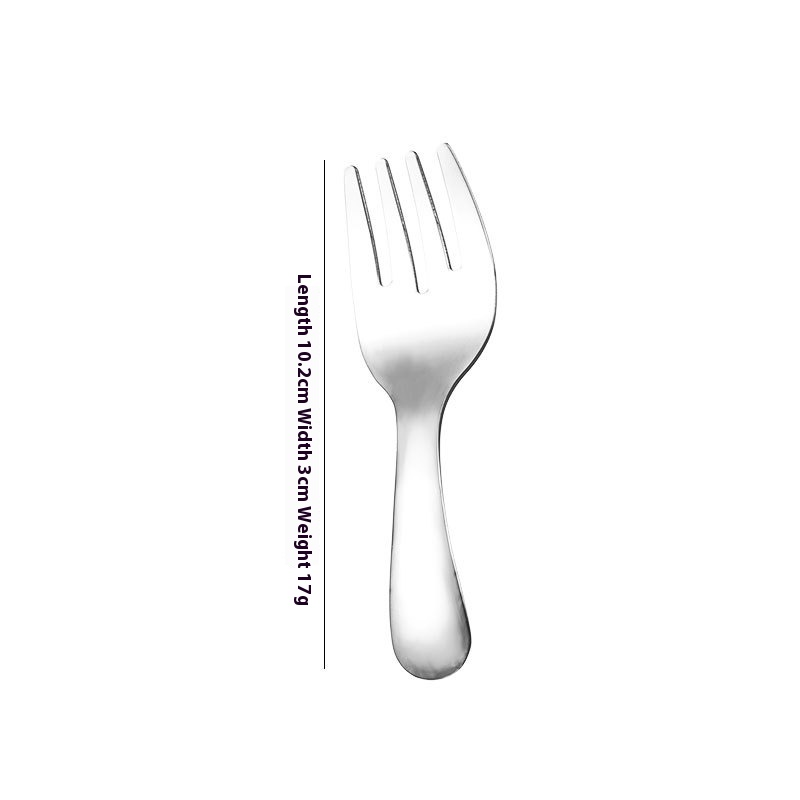 Stainless Steel Short Handle Round Head Shell Spoon Fork - Image 6