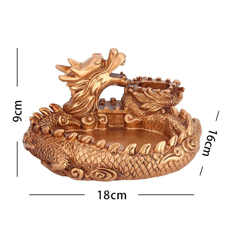 Personal Creativity Panlong Ashtray Resin Ashtray Living Room Tea Table Trend Home Furnishings