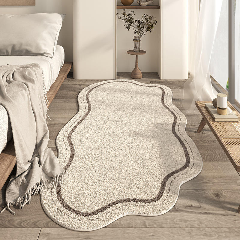Japanese-style Household Bedroom Irregular-shaped Cashmere-look Modern Minimalist Floor Mat - Image 4
