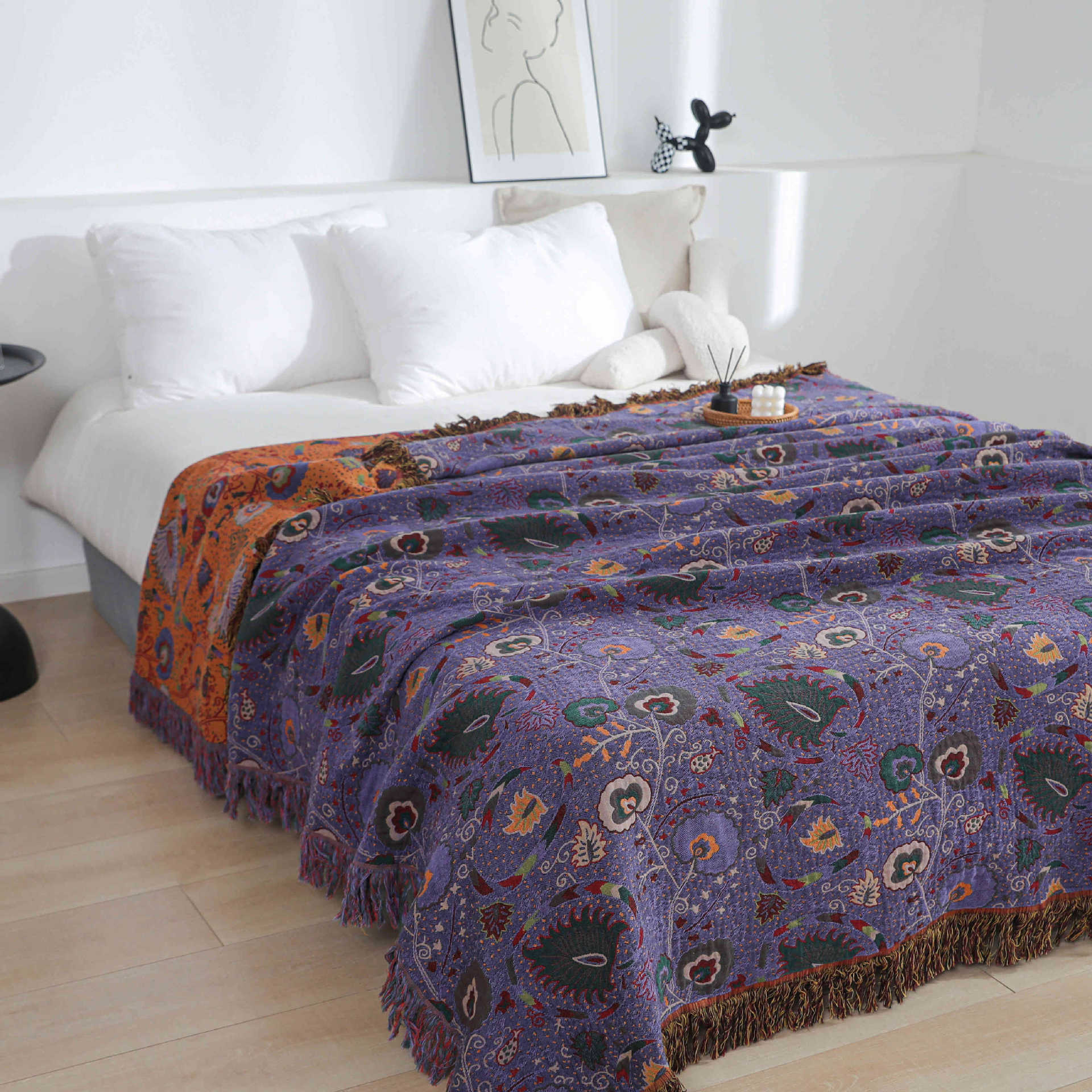 Washed Jacquard Cotton Nap Blanket
