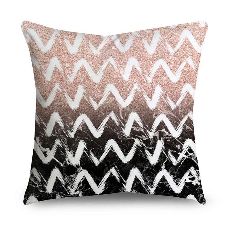 Rose Gold Polyester Pillow Cover Black Gold Element Cushion Throw Pillowcase - Image 34