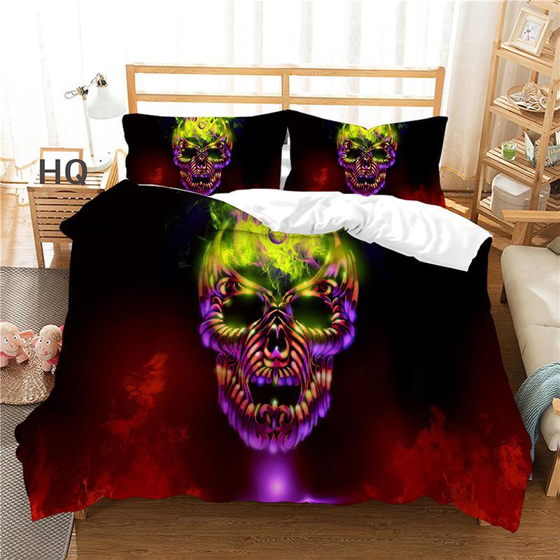 3D Digital Print Three Or Four-Piece Skull Pillowcase And Duvet Cover Set - Image 13