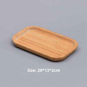 Japanese-style Bamboo Wooden Tray Rectangle Round Cake Pizza Tea Plate
