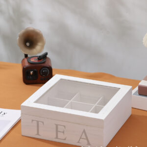 Wooden Multi-grid Coffee Storage With Transparency Cover Storage Box