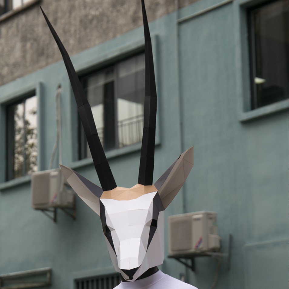Tibetan Antelope Creative Paper Film Headgear Cool Student Idiy