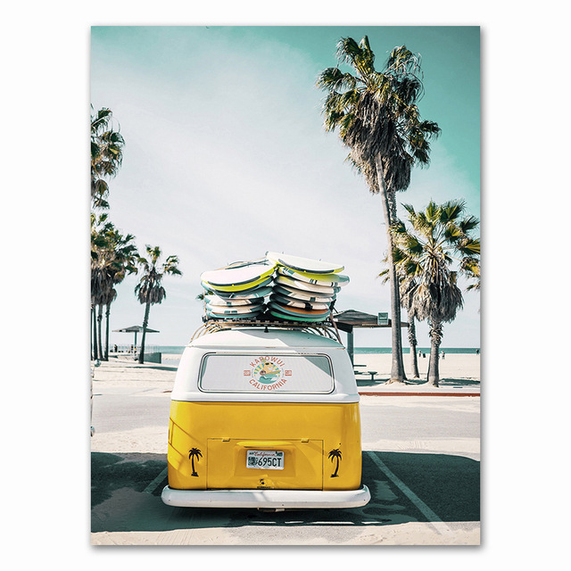 Surf Art Canvas Beach Surfboard Decorative Print Core - Image 3