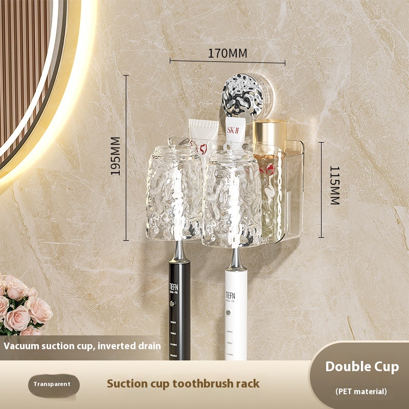 Suction Cup Type Wall-mounted Punch-free Good-looking Bathroom Toothbrushing Set Family Set