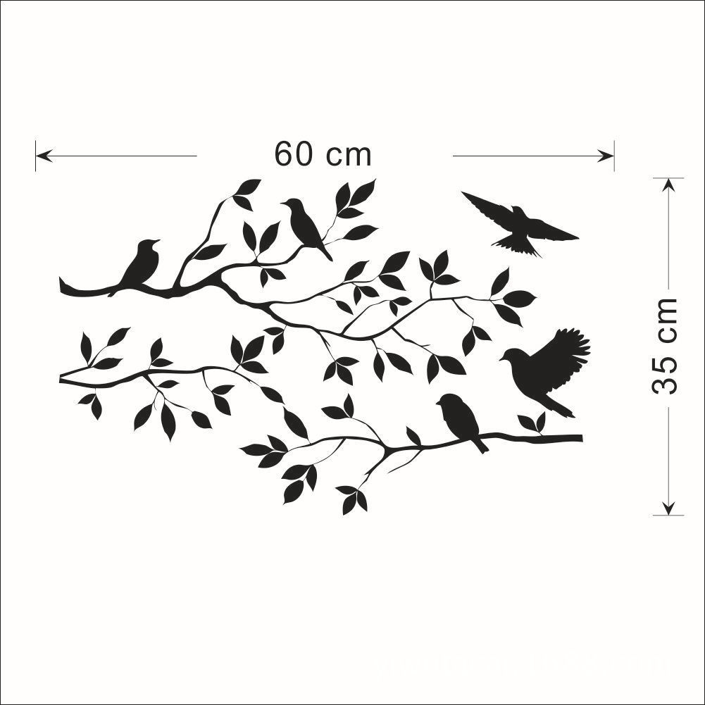 Tree Branch Bird Bedroom Living Room Wall Sticker