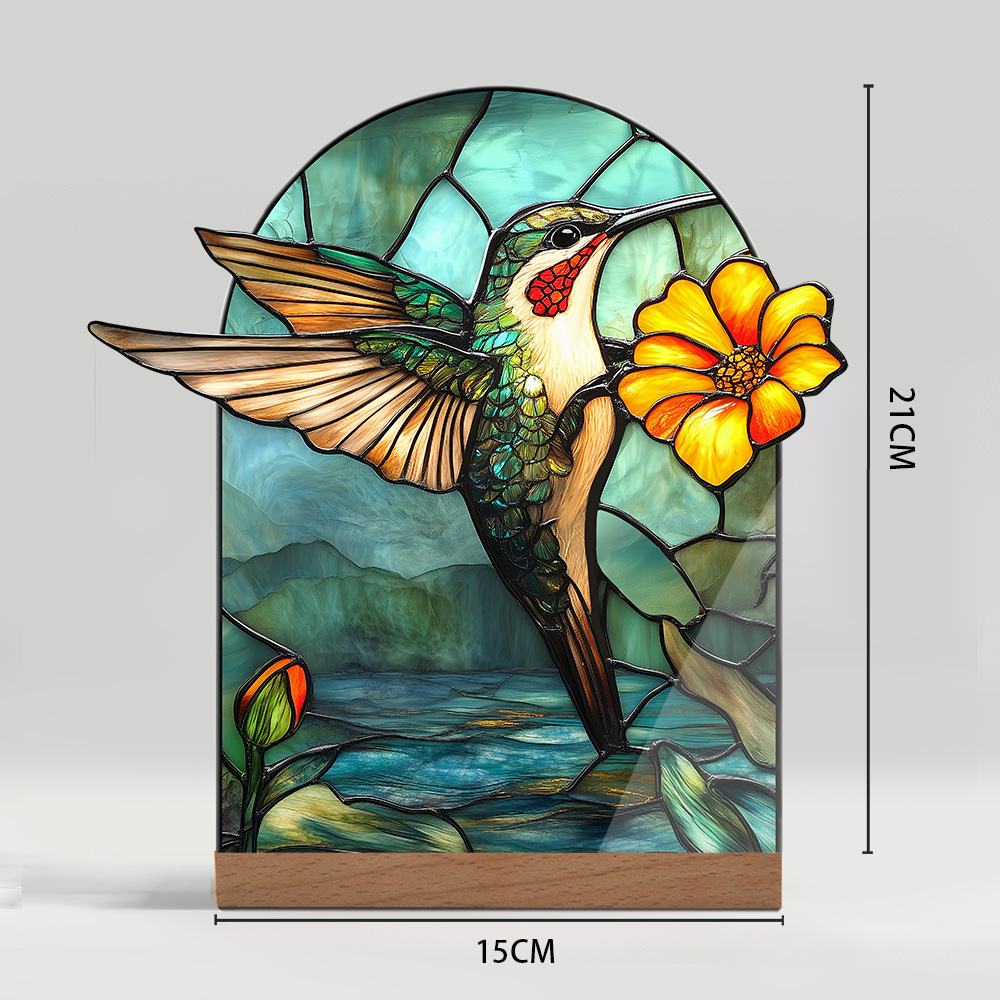 Plant Floral And Landscape Decorative Acrylic Ornaments With A Glass-like Texture