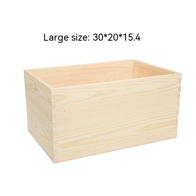 Wooden Storage Box Uncovered Retro Rectangular Sundries Cosmetic - Image 2