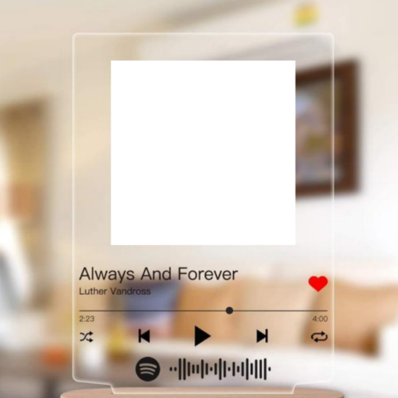 Customizable Photo Music Album Cover Night Light Carved Name Song Photo Frame - Image 3