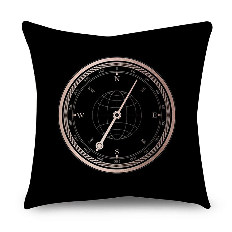 Rose Gold Polyester Pillow Cover Black Gold Element Cushion Throw Pillowcase - Image 8