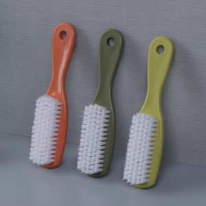 Shoe brush with hanging hole handle-dark color-random color-PP+PET-1 piece