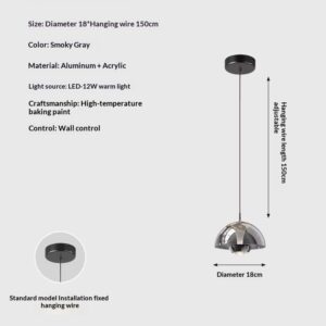 Modern Minimalist Light-luxury Adjustable Bud-shaped Bedside Pendant Lamp