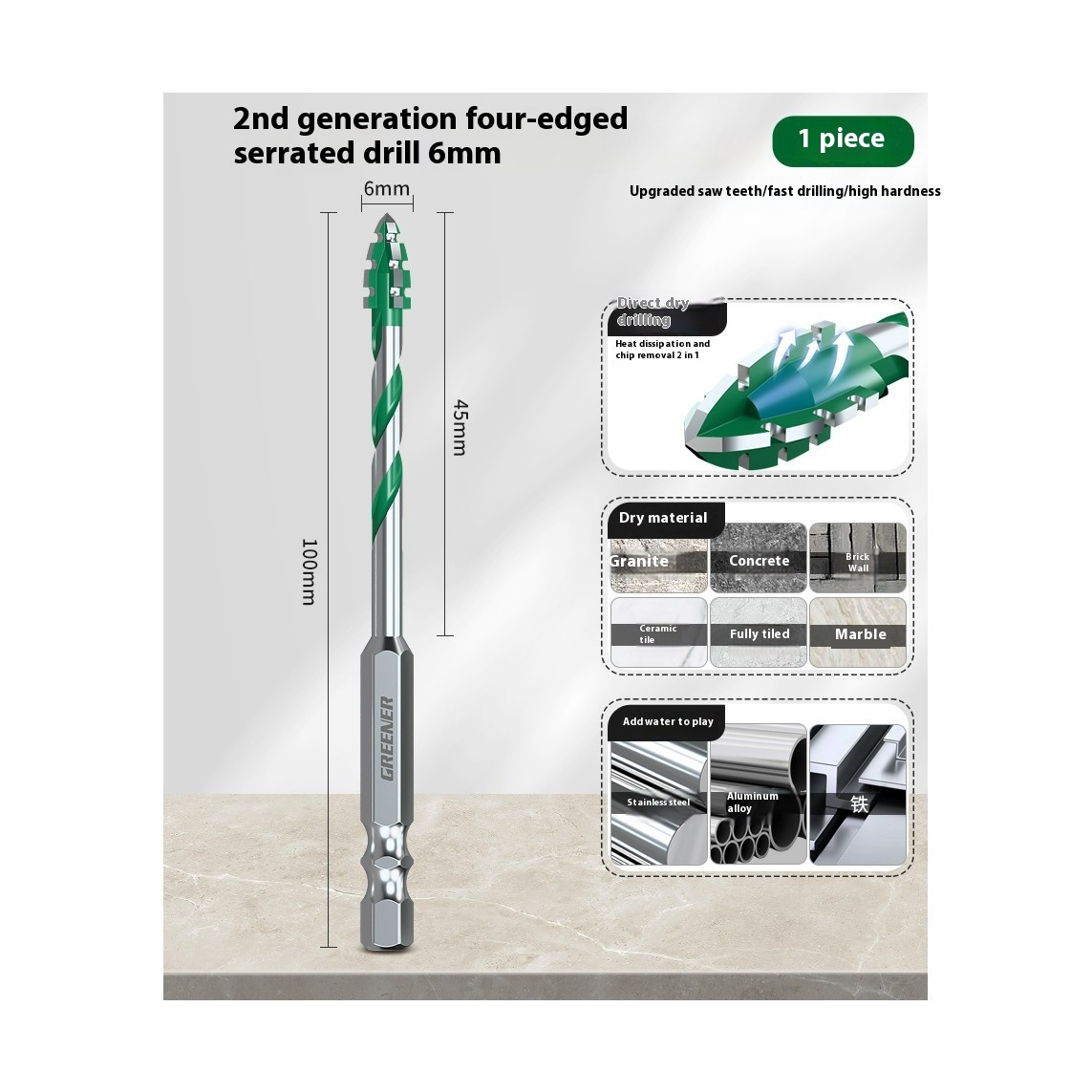 Four-blade Serrated Eccentric Bit Tile Concrete Punching Special - Image 25