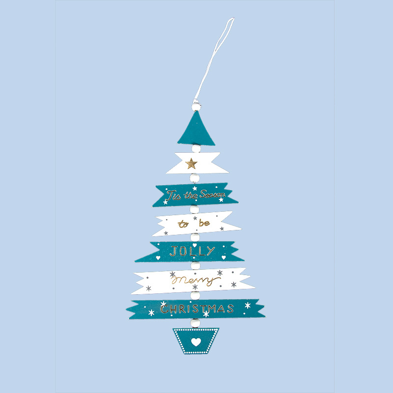 Wooden Painted Multi-color Christmas Tree String Pendant - Image 4