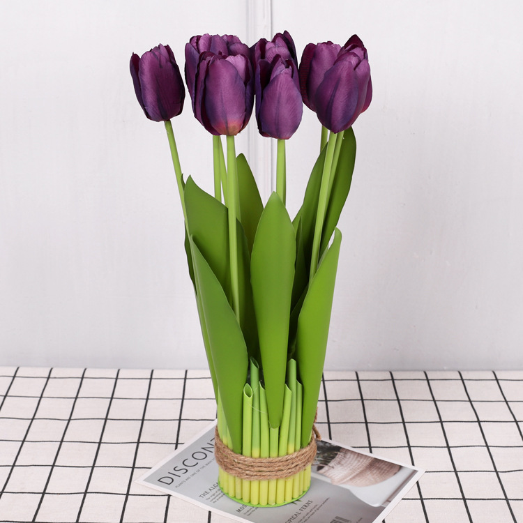 10-head Artificial Tulip Flower Arrangement For B&B Decoration - Image 5
