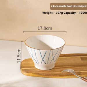 Noodle Bowl Homemade Underglaze Ceramic Rain-hat Shaped Bowl