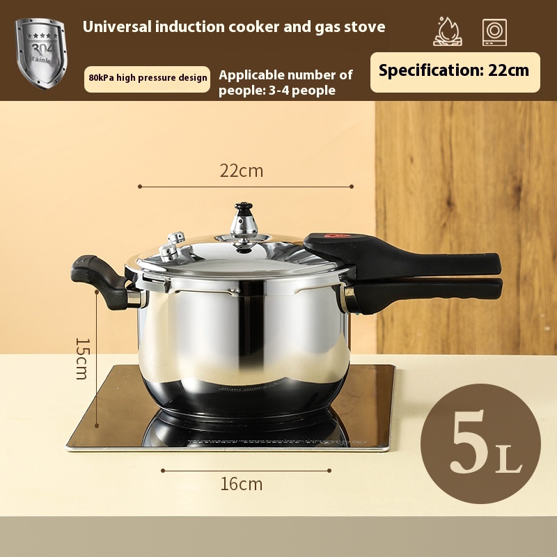 Household Double Bottom Universal Single Handle Multi-functional Large Capacity Stainless Steel Pressure Cooker - Image 2