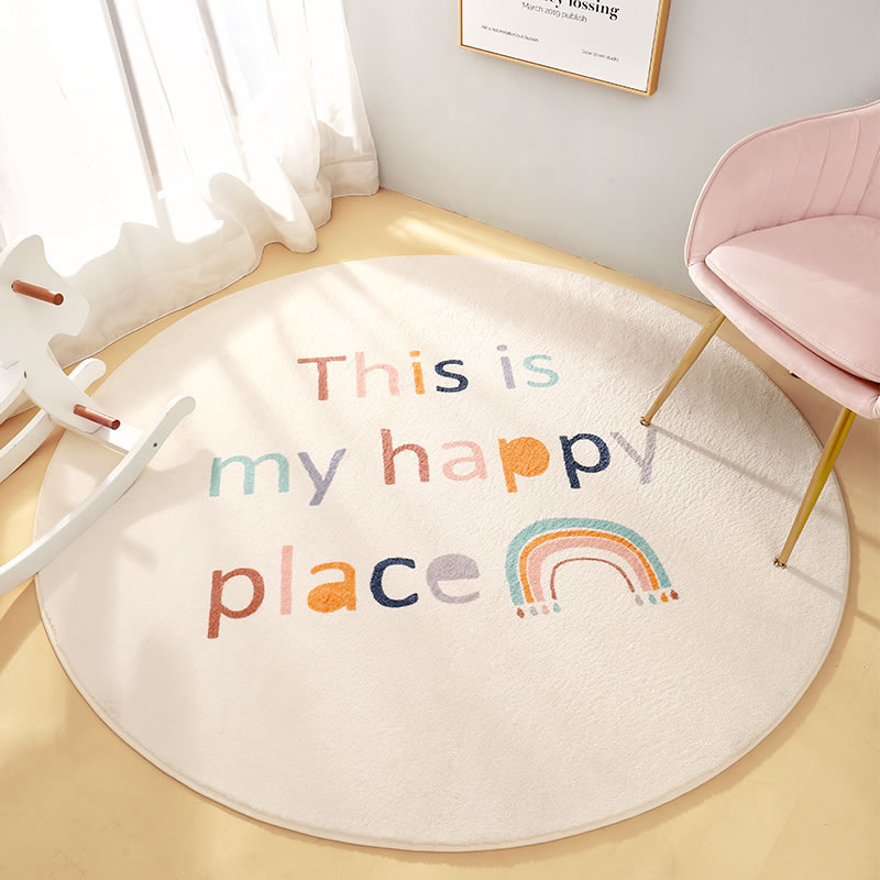 Cartoon Bedroom Bedside Cute Round Carpet Living Room Coffee Table Hanging Basket Floor Mat