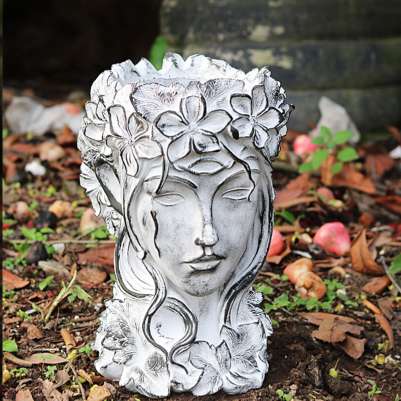 Goddess Figurine Art Resin Plant Flower Pot - Image 3