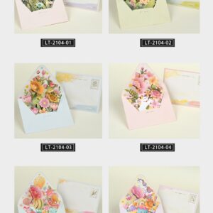 Middle Blossom 3D Blessing Greeting Card Envelope
