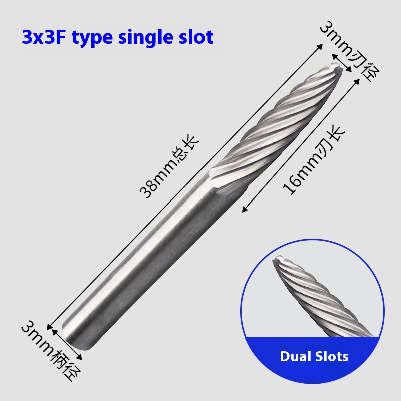 Alloy Rotary File Tungsten Steel Grinding Engraving Milling Cutter F-shaped