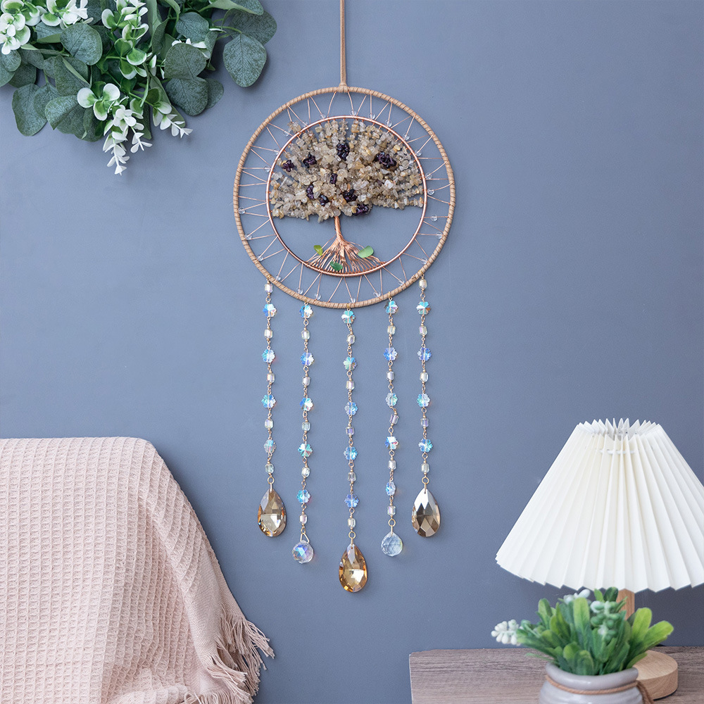 Natural Agate Crystal Crushed Stone Dream Catcher - Image 26