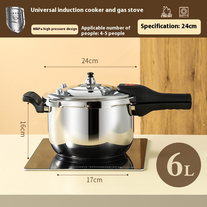Household Double Bottom Universal Single Handle Multi-functional Large Capacity Stainless Steel Pressure Cooker - Image 3