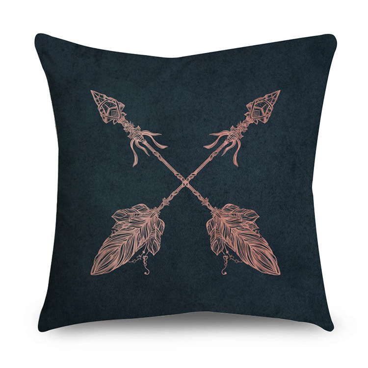 Rose Gold Polyester Pillow Cover Black Gold Element Cushion Throw Pillowcase - Image 20